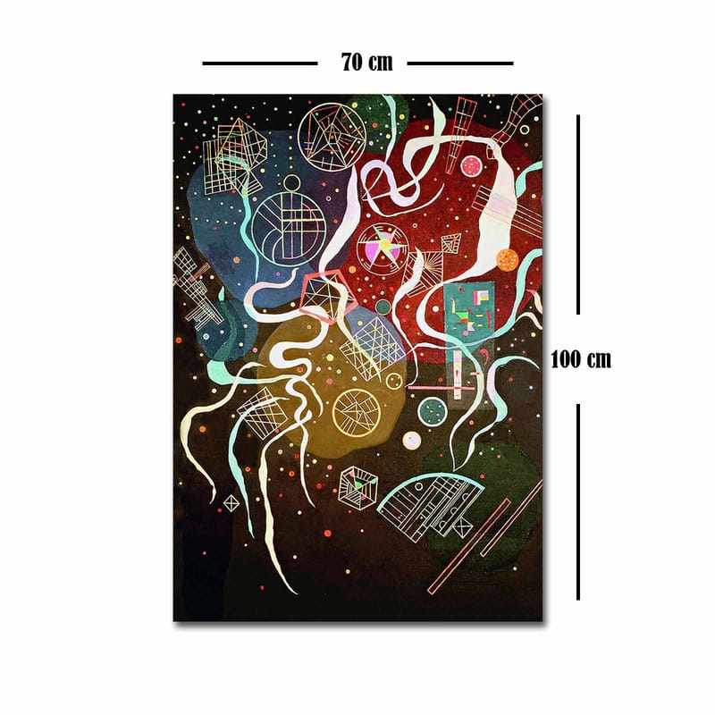 Canvas taulu 70x100 cm - Abstrakti sommitelma värikkäillä muodoilla ja viivoilla, jotka luovat dynaamista liikettä - Punainen / Vihreä / Sininen - Sisustustuotteet - Taulu & taide - Canvas-taulu