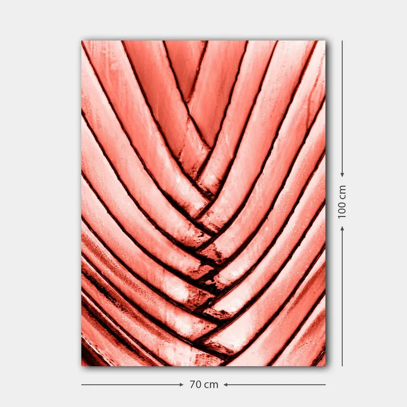 Canvas taulu 70x100 cm - Abstrakti sommitelma vaaleanpunaisilla aaltoviivoilla - Vaaleanpunainen / musta - Sisustustuotteet - Taulu & taide - Canvas-taulu