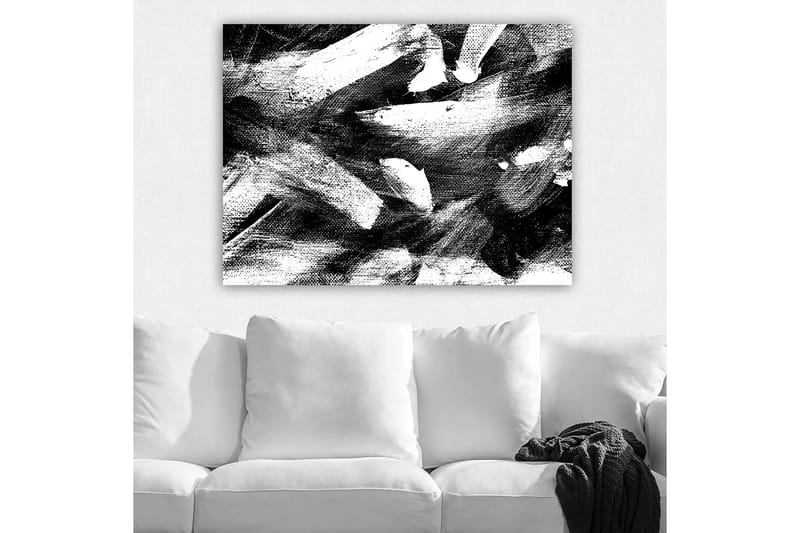 Canvas taulu 70x100 cm - Abstrakti sommitelma voimakkailla mustavalkoisilla siveltimenvedoilla - Musta / Valkoinen - Sisustustuotteet - Taulu & taide - Canvas-taulu