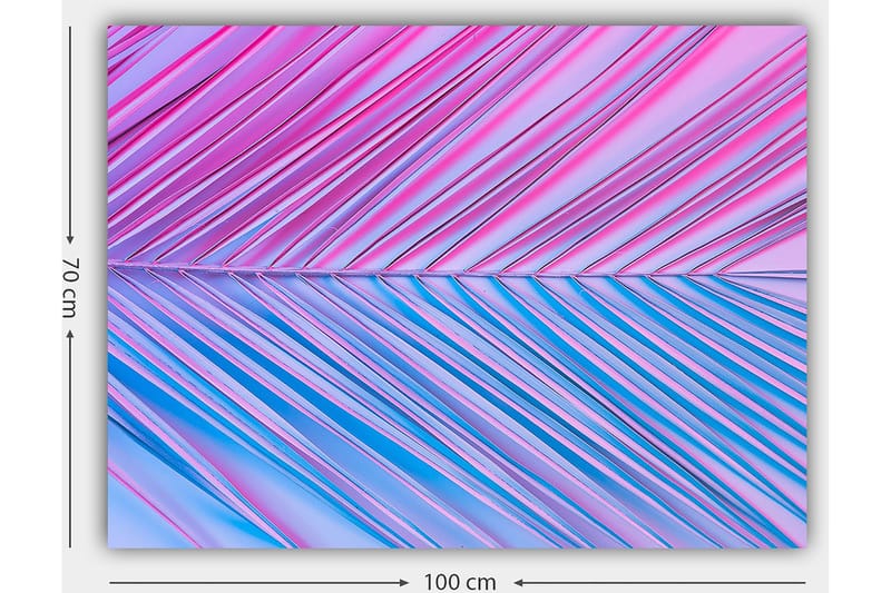Canvas taulu 70x100 cm - Abstrakti taideteos, jossa on vaaleanpunaisia ja sinisiä vinoviivoja - Vaaleanpunainen / Sininen - Sisustustuotteet - Taulu & taide - Canvas-taulu
