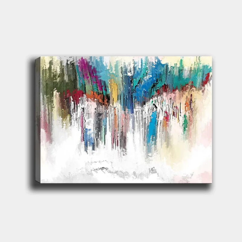 Canvas taulu 70x100 cm - Abstrakti värien räjähdys sinisen ja punaisen elementeillä, Sininen / Punainen / Vihreä