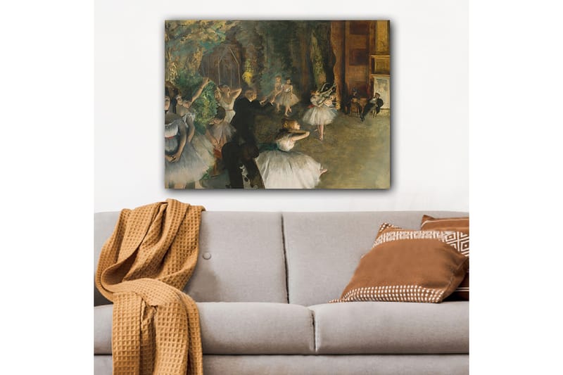 Canvas taulu 70x100 cm - Balettiesitys tanssivien ballerinien kanssa - Valkoinen / Vihreä / Ruskea - Sisustustuotteet - Taulu & taide - Canvas-taulu