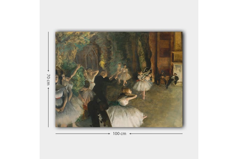 Canvas taulu 70x100 cm - Balettiesitys tanssivien ballerinien kanssa - Valkoinen / Vihreä / Ruskea - Sisustustuotteet - Taulu & taide - Canvas-taulu