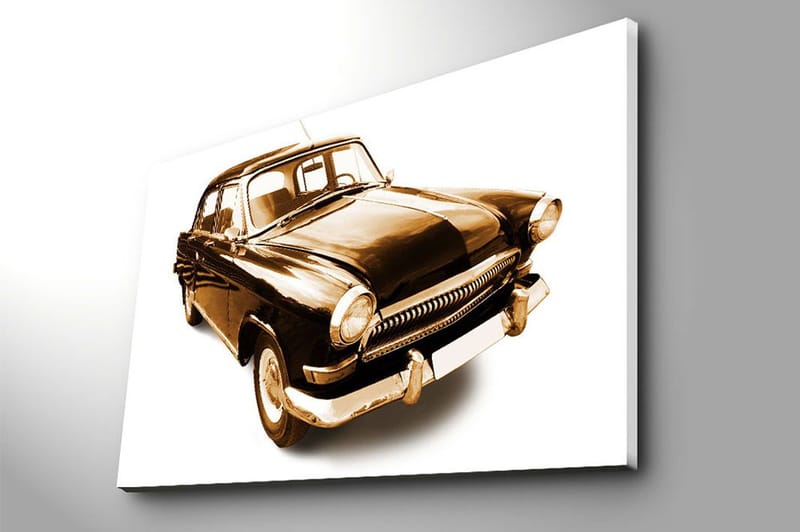 Canvas taulu 70x100 cm - Klassikkoauto mustan ja kullan sävyissä - Musta / Kulta - Sisustustuotteet - Taulu & taide - Canvas-taulu