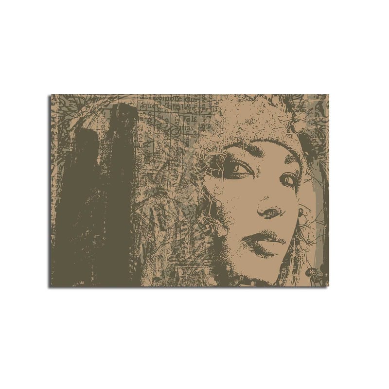 Canvas taulu 70x100 cm - Muotokuva naisesta, jolla on salaperäinen ja ilmeikäs katse - Beige / Ruskea - Sisustustuotteet - Taulu & taide - Canvas-taulu