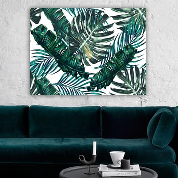 Canvas taulu 70x100 cm - Reheviä palmunlehtiä eloisassa sommitelmassa - Tummanvihreä / Vaaleanvihreä / Keltavihreä - Sisustustuotteet - Taulu & taide - Canvas-taulu
