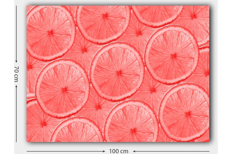 Canvas taulu 70x100 cm - Sitrushedelmien viipaleiden kuvio vaaleissa sävyissä - Vaaleanpunainen / Koralli - Sisustustuotteet - Taulu & taide - Canvas-taulu