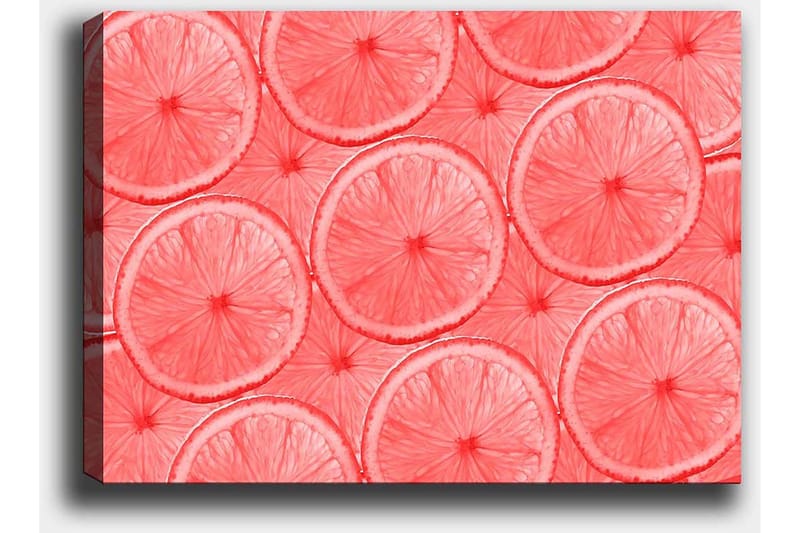 Canvas taulu 70x100 cm - Sitrushedelmien viipaleiden kuvio vaaleissa sävyissä - Vaaleanpunainen / Koralli - Sisustustuotteet - Taulu & taide - Canvas-taulu