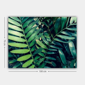Canvas taulu 70x100 cm - Tiheästi kudotut vihreät kasvinlehdet luovat rehevän ja eloisan tunnelman - Tummanvihreä / Vaaleanvihreä - Sisustustuotteet - Taulu & taide - Canvas-taulu