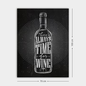 Canvas taulu 70x100 cm - Tyylitelty viinipullo tekstillä There's always time for wine modernilla muotoilulla - Musta / Valkoinen - Sisustustuotteet - Taulu & taide - Canvas-taulu