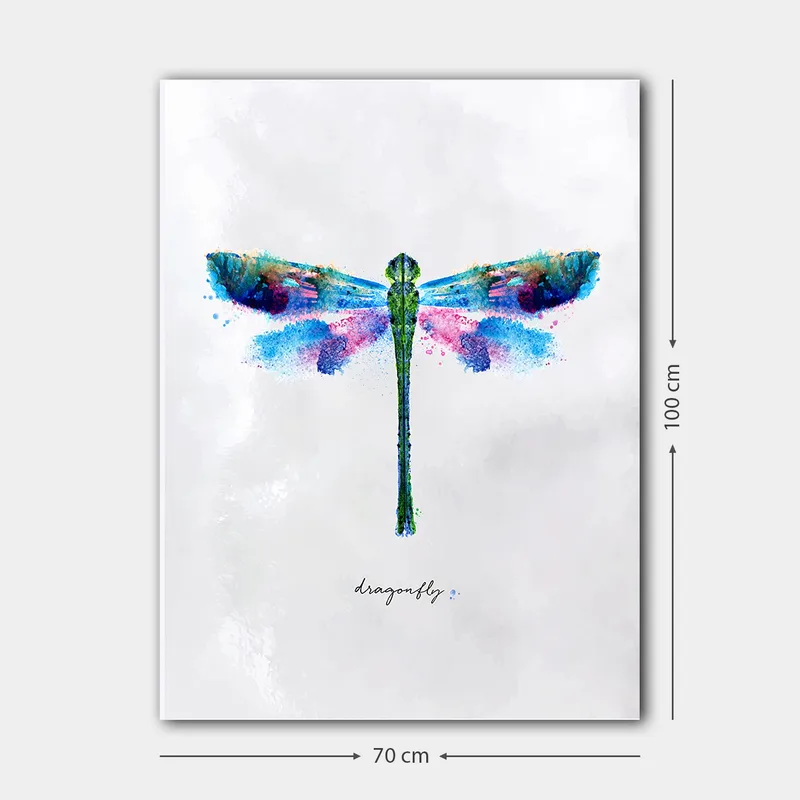 Canvas taulu 70x100 cm - Värikäs ja tyylitelty kuva sudenkorentosta - Vihreä / Sininen / Vaaleanpunainen - Sisustustuotteet - Taulu & taide - Canvas-taulu