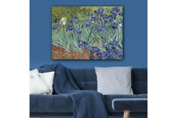 Canvas taulu 70x100 cm - Värikäs kokoelma iiriksen kukkia eri sinisen sävyissä - Sininen / Vihreä / Valkoinen - Sisustustuotteet - Taulu & taide - Canvas-taulu