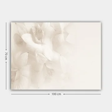 Canvas taulu 70x100 cm - Pehmeitä kukkia hienovaraisissa valkoisen sävyissä - Valkoinen / Vaaleanbeige - Sisustustuotteet - Taulu & taide - Canvas-taulu