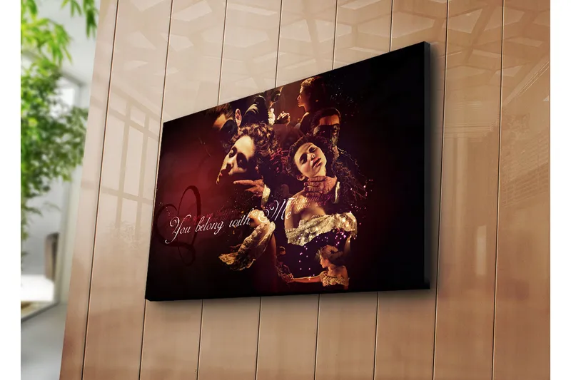 Canvas-taulu 70x45 cm - Dramaattisia muotokuvia ihmisistä voimakkaiden tunteiden vallassa, Tummanpunainen / Musta / Kulta