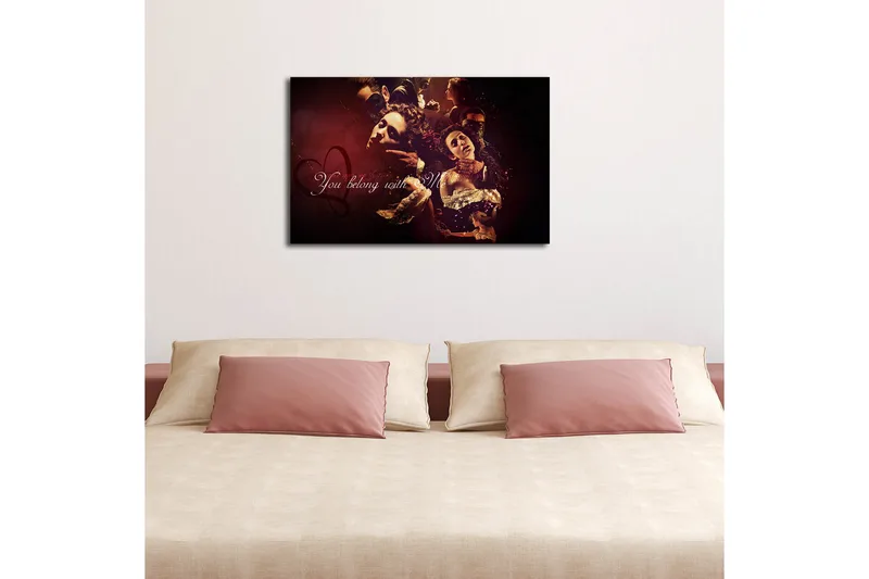 Canvas-taulu 70x45 cm - Dramaattisia muotokuvia ihmisistä voimakkaiden tunteiden vallassa - Tummanpunainen / Musta / Kulta - Sisustustuotteet - Taulu & taide - Canvas-taulu