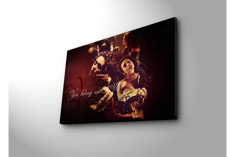 Canvas-taulu 70x45 cm - Dramaattisia muotokuvia ihmisistä voimakkaiden tunteiden vallassa - Tummanpunainen / Musta / Kulta - Sisustustuotteet - Taulu & taide - Canvas-taulu