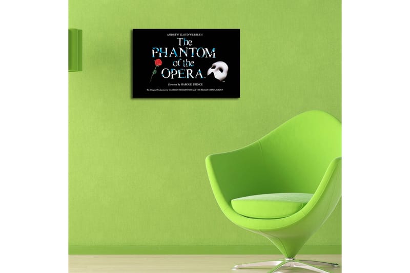 Canvas-taulu 70x45 cm - Naamio ja ruusu elokuvasta Phantom of the Opera - Musta / Valkoinen / Punainen - Sisustustuotteet - Taulu & taide - Canvas-taulu