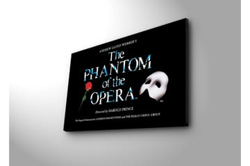 Canvas-taulu 70x45 cm - Naamio ja ruusu elokuvasta Phantom of the Opera - Musta / Valkoinen / Punainen - Sisustustuotteet - Taulu & taide - Canvas-taulu