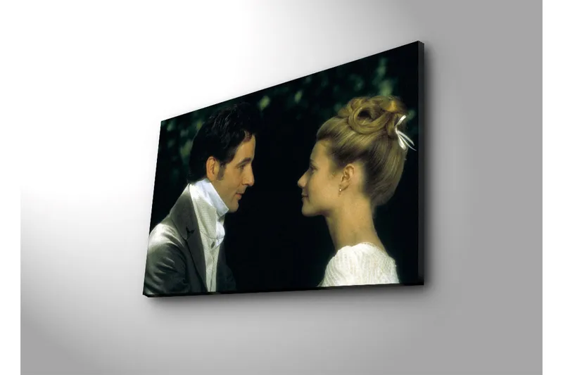 Canvas-taulu 70x45 cm - Romanttinen keskustelu kahden ihmisen välillä - Musta / Valkoinen / Harmaa - Sisustustuotteet - Taulu & taide - Canvas-taulu