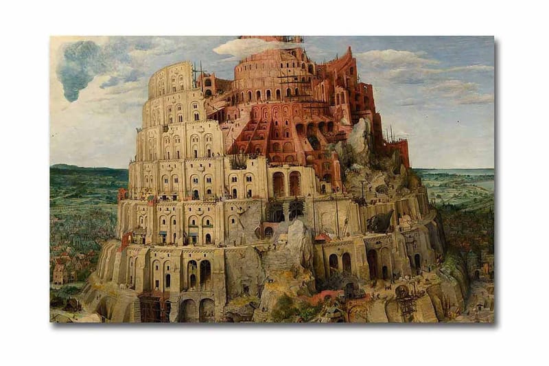 Canvas-taulu 70x45 cm - Upea monikerroksinen tornirakennelma - Beige / Punainen / Vihreä - Sisustustuotteet - Taulu & taide - Canvas-taulu