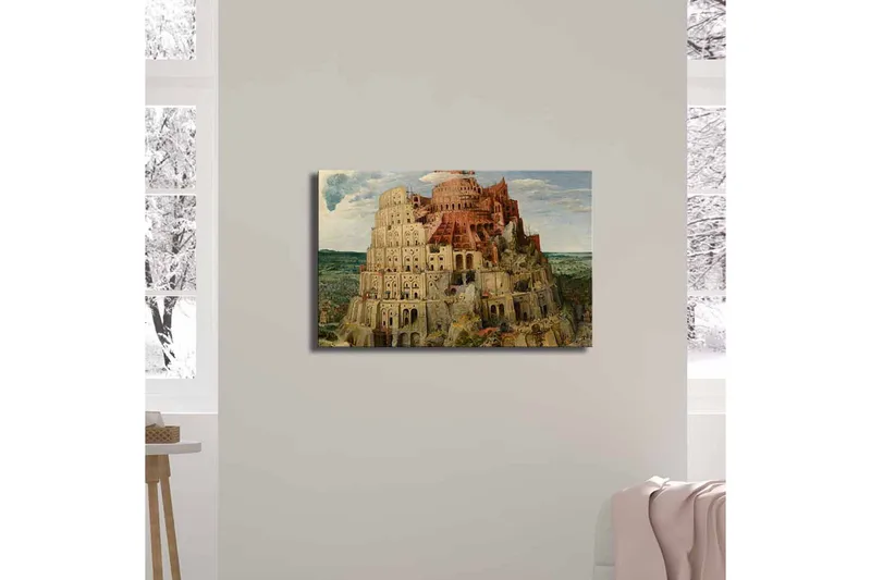 Canvas-taulu 70x45 cm - Upea monikerroksinen tornirakennelma - Beige / Punainen / Vihreä - Sisustustuotteet - Taulu & taide - Canvas-taulu