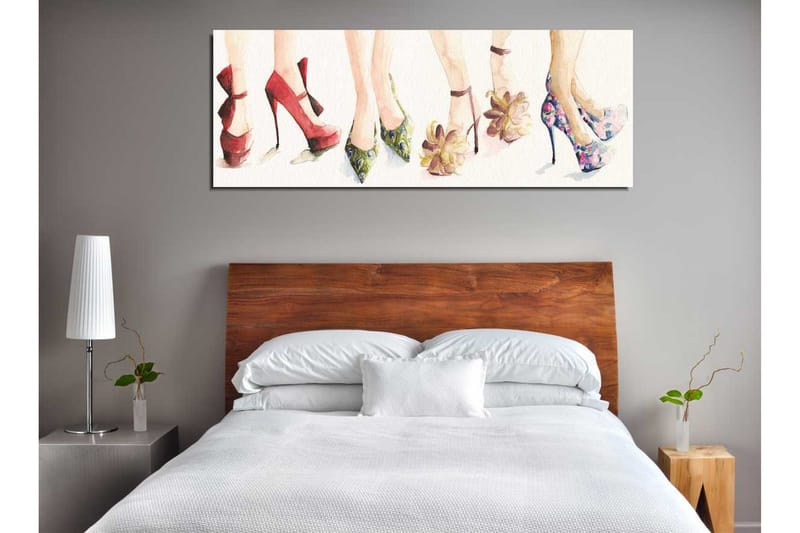 Canvas-taulu 80x30 cm - Värikkäät korkokengät eri tyyleissä - Punainen / Vihreä / Vaaleanpunainen - Sisustustuotteet - Taulu & taide - Canvas-taulu