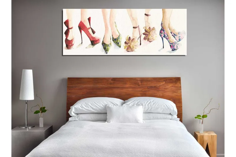 Canvas-taulu 80x30 cm - Värikkäät korkokengät eri tyyleissä - Punainen / Vihreä / Vaaleanpunainen - Sisustustuotteet - Taulu & taide - Canvas-taulu