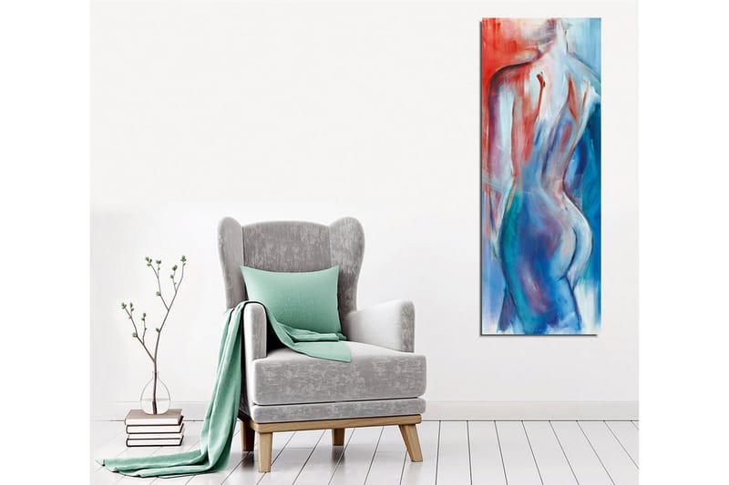 Canvas-taulu - Abstrakti alastonhahmo pehmeillä viivoilla ja värisiirtymillä - Punainen / Sininen / Valkoinen - Sisustustuotteet - Taulu & taide - Canvas-taulu