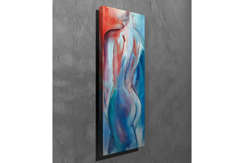 Canvas-taulu - Abstrakti alastonhahmo pehmeillä viivoilla ja värisiirtymillä - Punainen / Sininen / Valkoinen - Sisustustuotteet - Taulu & taide - Canvas-taulu