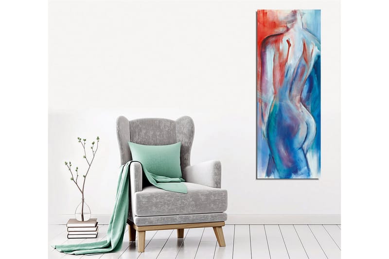 Canvas-taulu - Abstrakti alastonhahmo pehmeillä viivoilla ja värisiirtymillä - Punainen / Sininen / Valkoinen - Sisustustuotteet - Taulu & taide - Canvas-taulu