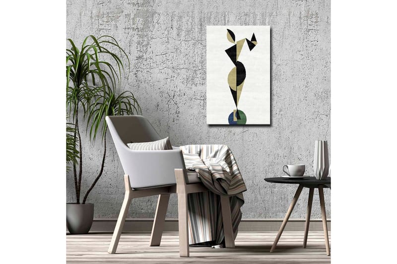 Canvas-taulu - Abstrakti hahmo geometrisissa muodoissa - Musta / Beige / Vihreä - Sisustustuotteet - Taulu & taide - Canvas-taulu