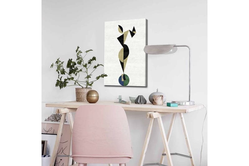 Canvas-taulu - Abstrakti hahmo geometrisissa muodoissa - Musta / Beige / Vihreä - Sisustustuotteet - Taulu & taide - Canvas-taulu