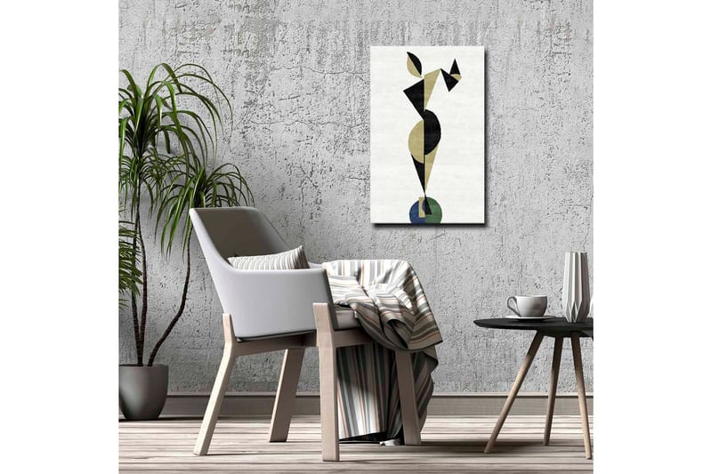 Canvas-taulu - Abstrakti hahmo geometrisissa muodoissa - Musta / Beige / Vihreä - Sisustustuotteet - Taulu & taide - Canvas-taulu