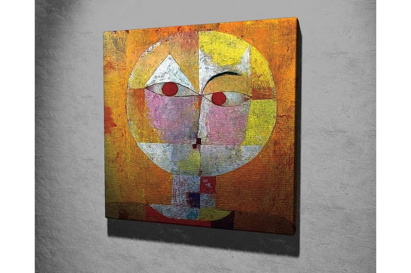 Canvas-taulu - Abstrakti kasvot geometrisilla muodoilla ja vahvoilla väreillä - Oranssi / Punainen / Valkoinen - Sisustustuotteet - Taulu & taide - Canvas-taulu