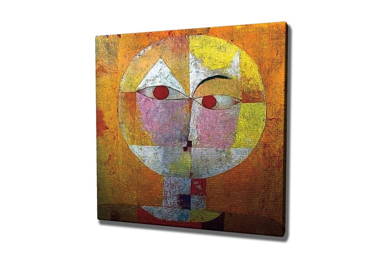 Canvas-taulu - Abstrakti kasvot geometrisilla muodoilla ja vahvoilla väreillä, Oranssi / Punainen / Valkoinen