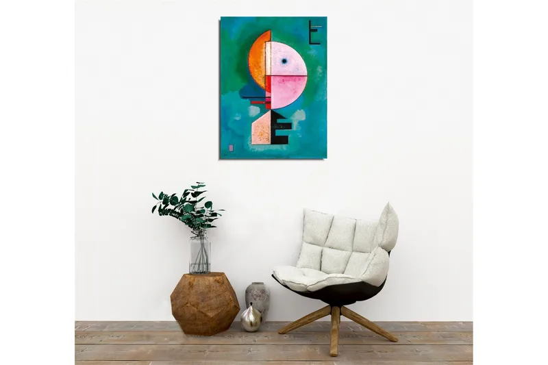Canvas-taulu - Abstrakti kasvot geometrisilla muodoilla - Turkoosi / Vaaleanpunainen / Oranssi - Sisustustuotteet - Taulu & taide - Canvas-taulu