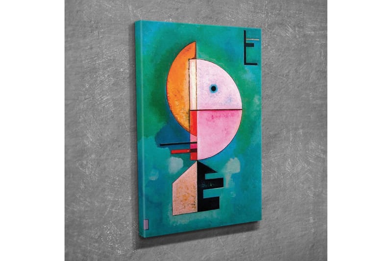 Canvas-taulu - Abstrakti kasvot geometrisilla muodoilla - Turkoosi / Vaaleanpunainen / Oranssi - Sisustustuotteet - Taulu & taide - Canvas-taulu