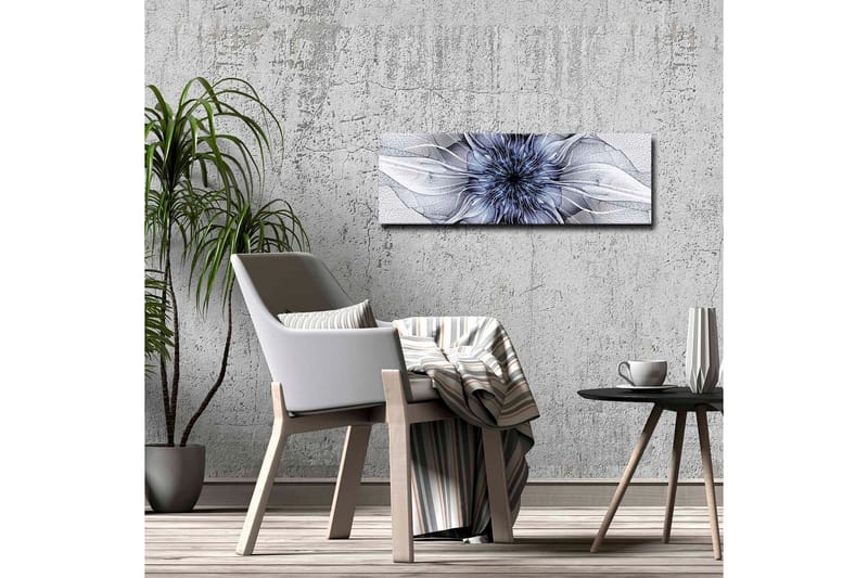 Canvas-taulu - Abstrakti kukka-aihe kelluvilla muodoilla - Sininen / Valkoinen / Musta - Sisustustuotteet - Taulu & taide - Canvas-taulu
