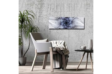 Canvas-taulu - Abstrakti kukka-aihe kelluvilla muodoilla - Sininen / Valkoinen / Musta - Sisustustuotteet - Taulu & taide - Canvas-taulu