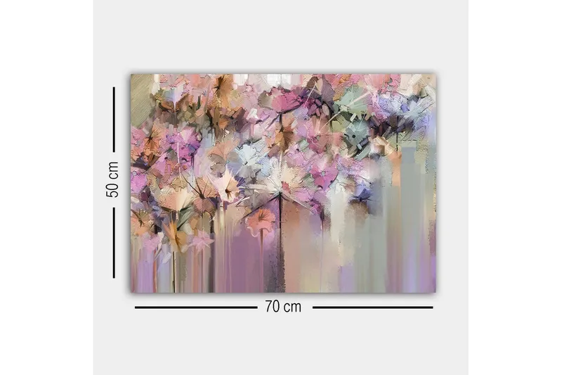 Canvas-taulu - Abstrakti kukka-asetelma pehmeissä pastelliväreissä - Violetti / Vaaleanpunainen / Beige - Sisustustuotteet - Taulu & taide - Canvas-taulu