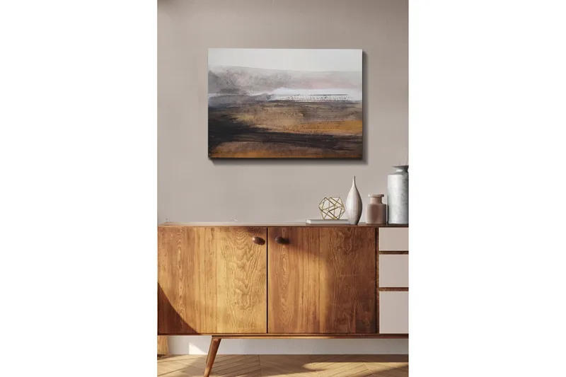 Canvas-taulu - Abstrakti maisema, jossa pehmeät siirtymät maanläheisten ja harmaan sävyjen välillä - Harmaa / Ruskea / Beige - Sisustustuotteet - Taulu & taide - Canvas-taulu