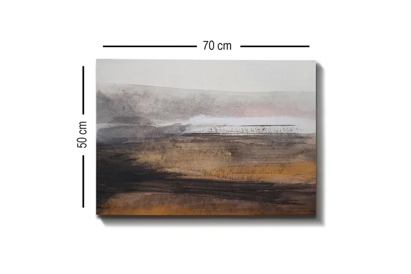 Canvas-taulu - Abstrakti maisema, jossa pehmeät siirtymät maanläheisten ja harmaan sävyjen välillä - Harmaa / Ruskea / Beige - Sisustustuotteet - Taulu & taide - Canvas-taulu