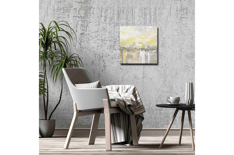 Canvas-taulu - Abstrakti maisema kirkkaan keltaisen ja harmaan sävyillä - Keltainen / Harmaa - Sisustustuotteet - Taulu & taide - Canvas-taulu