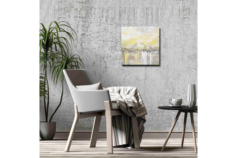 Canvas-taulu - Abstrakti maisema kirkkaan keltaisen ja harmaan sävyillä - Keltainen / Harmaa - Sisustustuotteet - Taulu & taide - Canvas-taulu