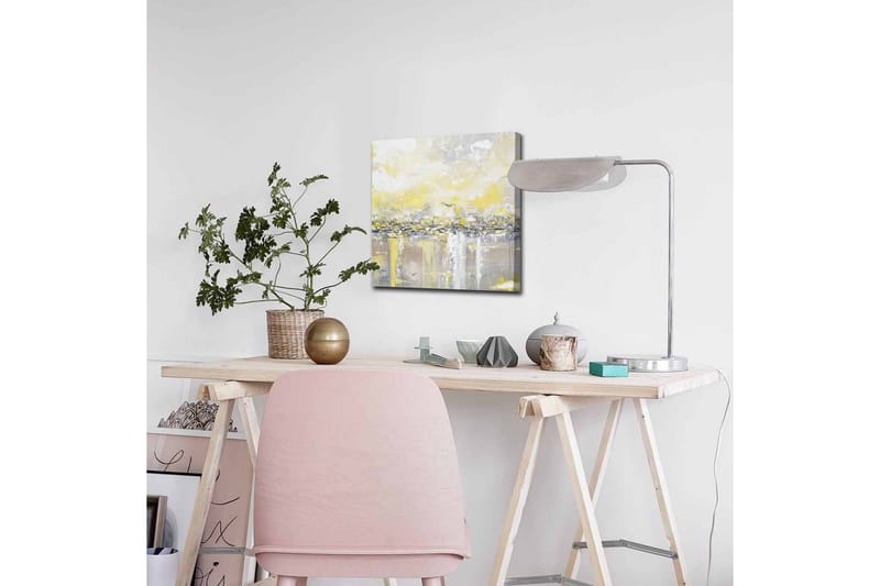 Canvas-taulu - Abstrakti maisema kirkkaan keltaisen ja harmaan sävyillä - Keltainen / Harmaa - Sisustustuotteet - Taulu & taide - Canvas-taulu