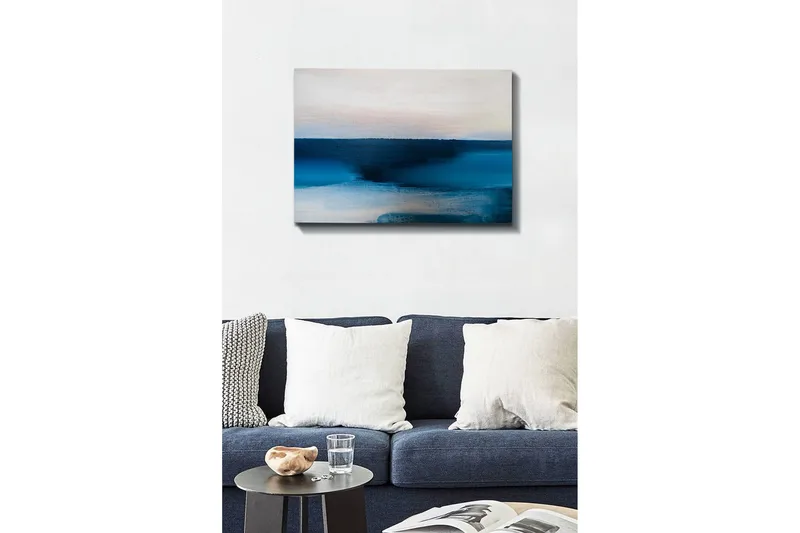 Canvas-taulu - Abstrakti maisema sinisen sävyillä - Tummansininen / Vaaleansininen / Valkoinen - Sisustustuotteet - Taulu & taide - Canvas-taulu