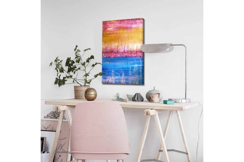 Canvas-taulu - Abstrakti maisema taivaallisilla värimuutoksilla - Kulta / Vaaleanpunainen / Sininen - Sisustustuotteet - Taulu & taide - Canvas-taulu