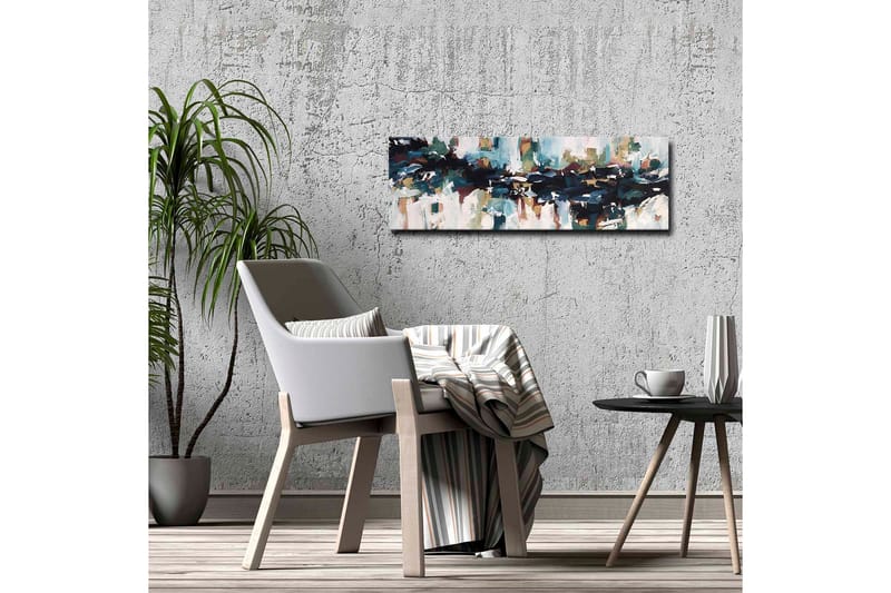 Canvas-taulu - Abstrakti maisema virtaavilla muodoilla ja väreillä - Tummansininen / Turkoosi / Beige - Sisustustuotteet - Taulu & taide - Canvas-taulu