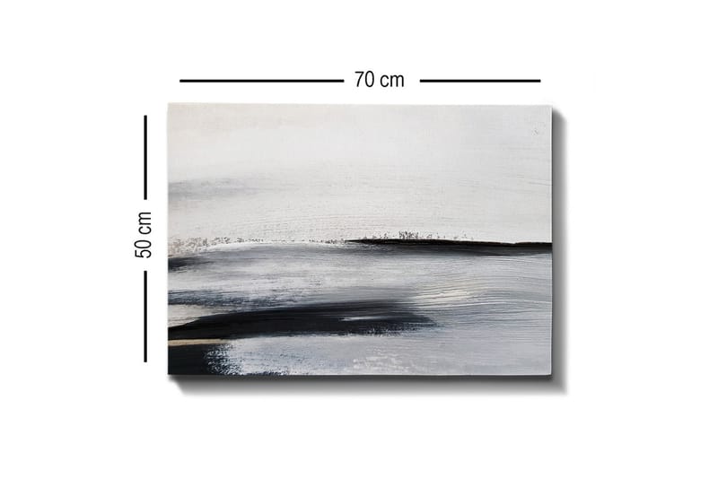 Canvas-taulu - Abstrakti maisema pehmeillä viivoilla ja harmaan sävyillä - Valkoinen / Musta / Harmaa - Sisustustuotteet - Taulu & taide - Canvas-taulu