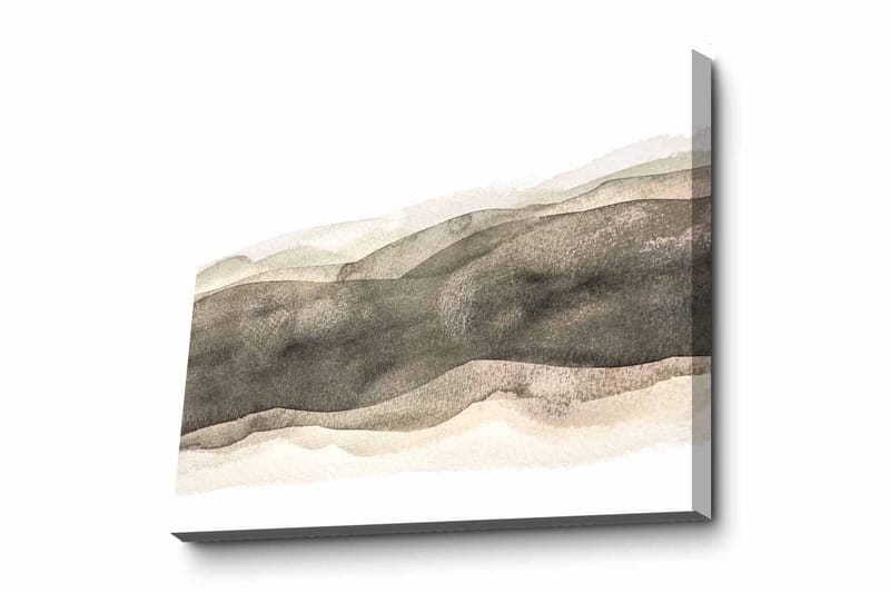 Canvas-taulu - Abstrakti maisema pehmeillä, aaltoilevilla muodoilla, Harmaa / Beige / Valkoinen